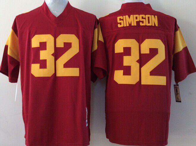 Men USC Trojans #32 Simpson Red 2025 NCAA Jersey->ncaa teams->NCAA Jersey